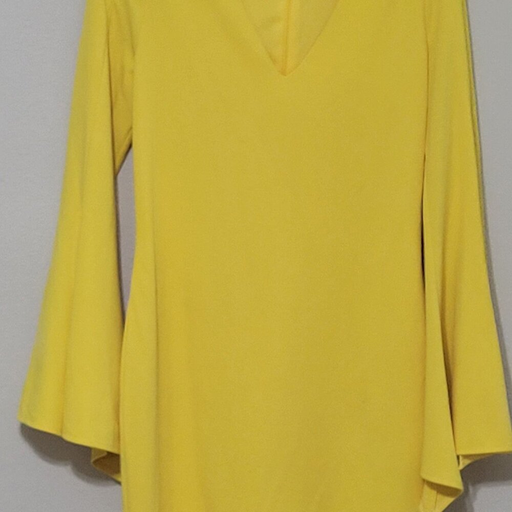 Yellow Flutter Sleeve Midi-Dress